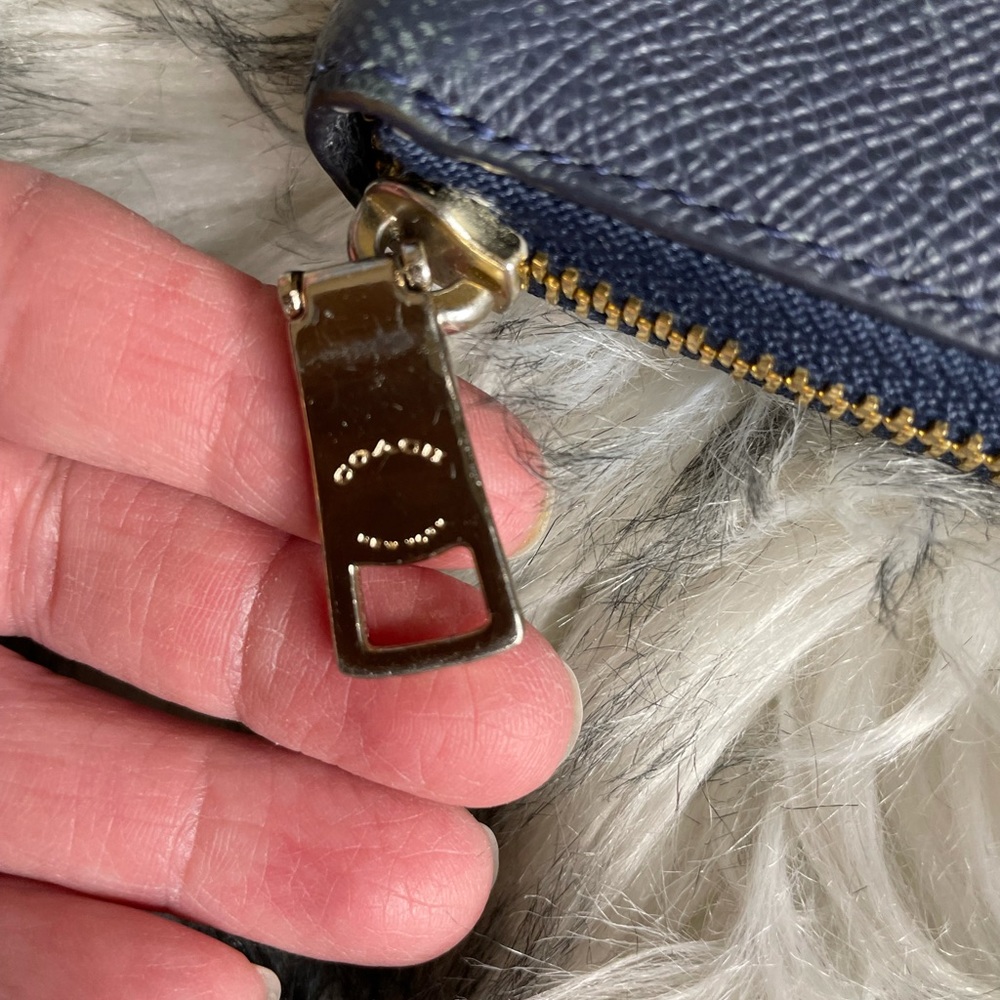 Coach Color Block Accordion Zip Wallet In Blue - image 3